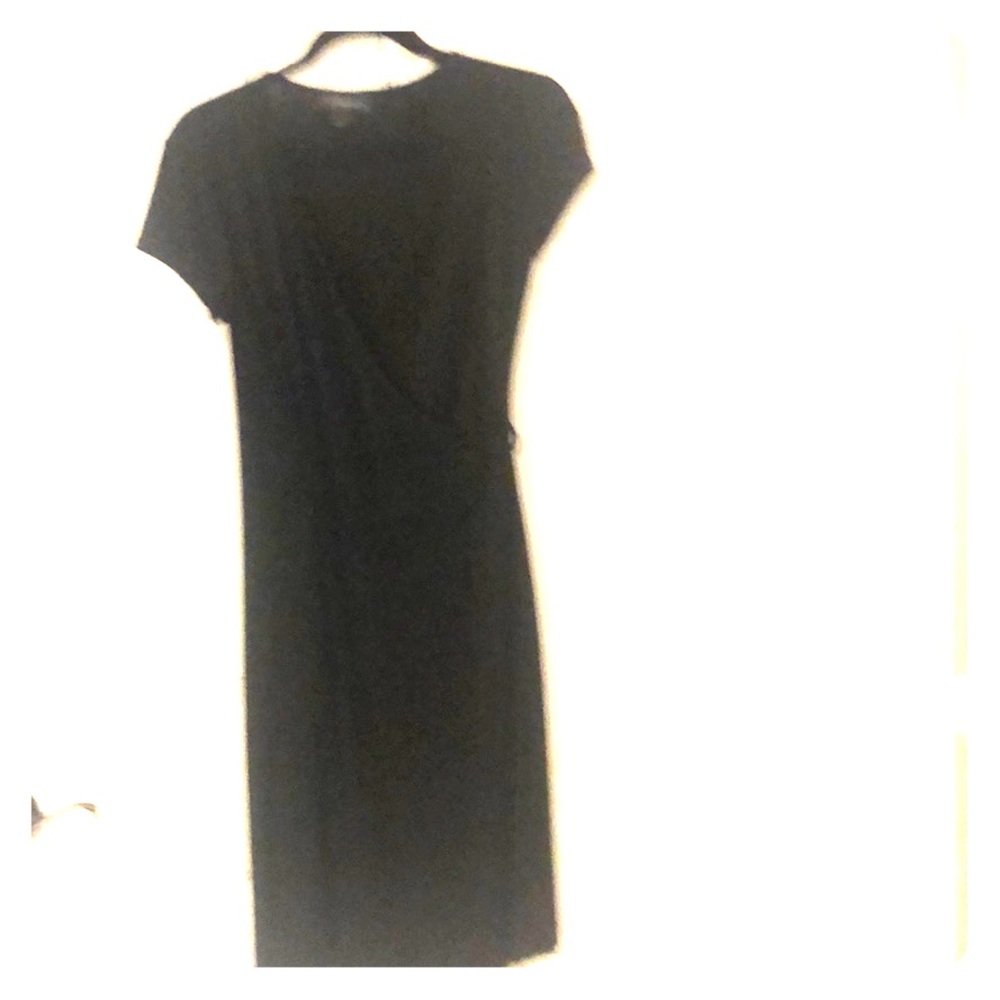 Black short sleeve wrap dress